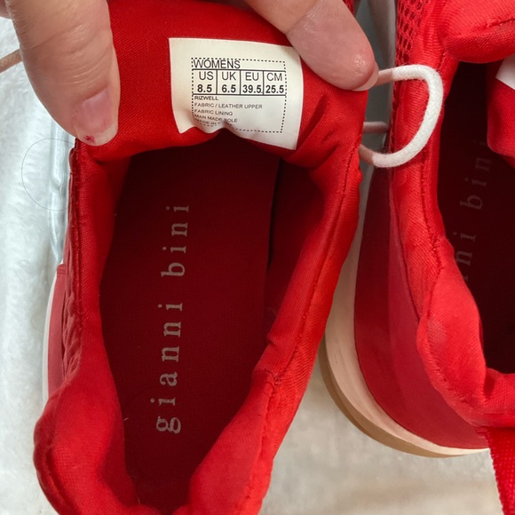 Gianni Bini Rizwell‎ Lace-Up Red Sneakers women’s 8.5 leopard print casual shoe - Picture 8 of 12